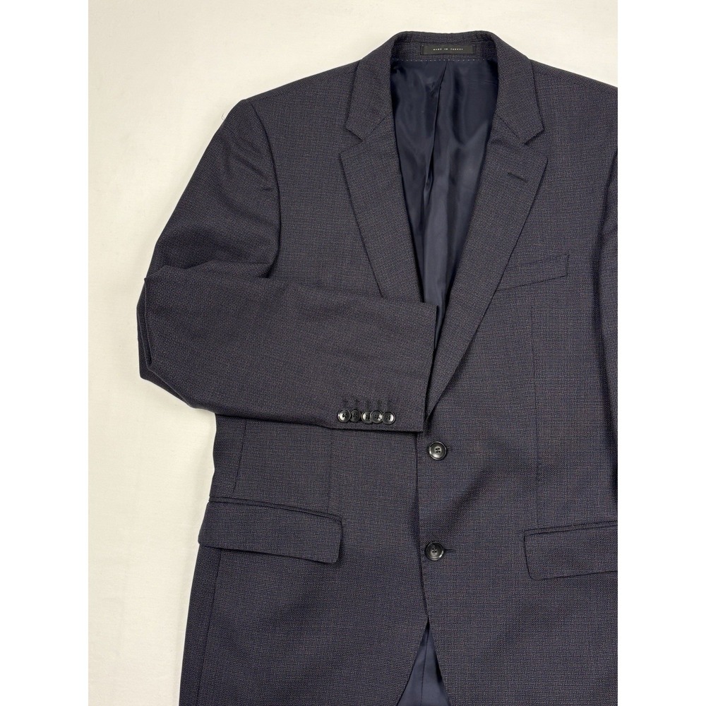 BOSS Hugo Boss X Drago Biella, Italy Sport Coat Navy/Tan Micro-Windowpane 40R